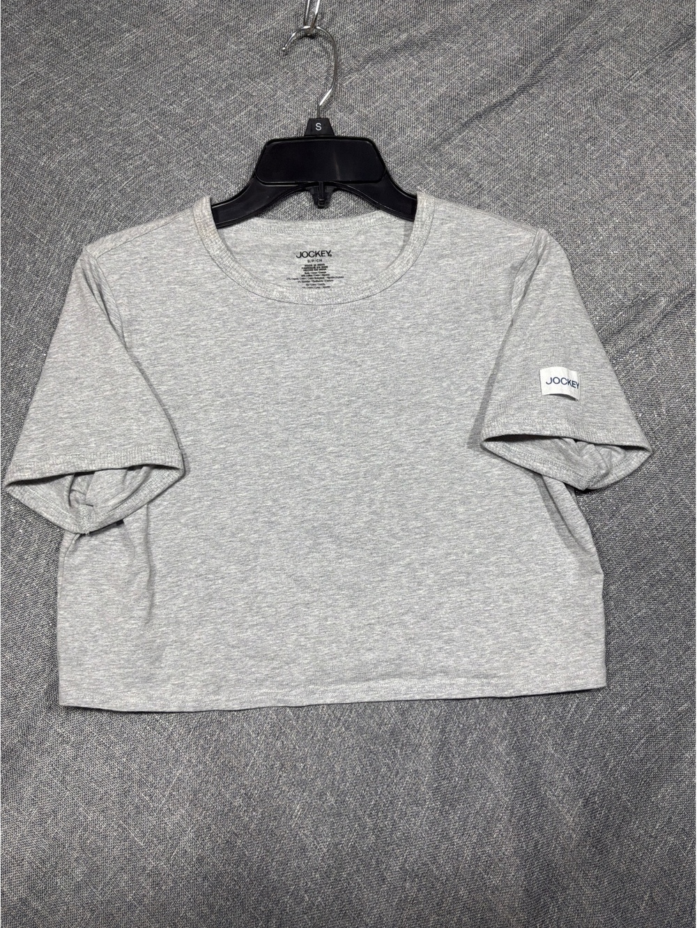 Jockey Women's Gray Crop Top T-Shirt Size S